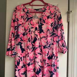 Lilly Pulitzer Daphne TShirt Medium Flamingo Dress